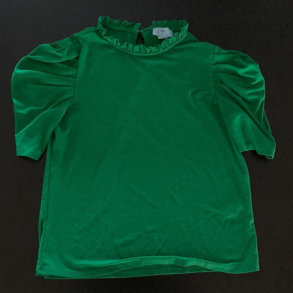 CeCe size medium emerald green blouse